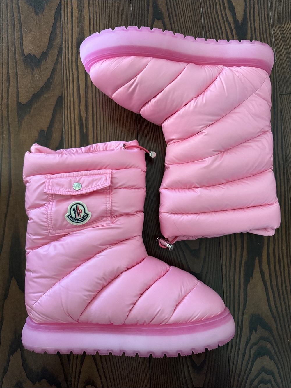 Moncler Pink Puffer Snow Boots